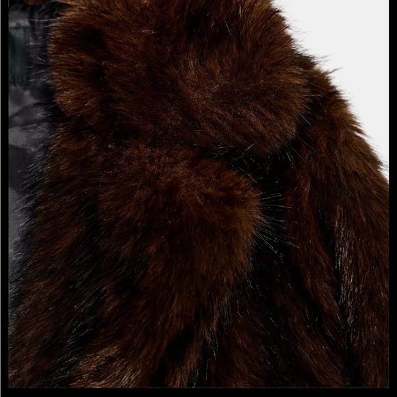 Zara Dark Brown Extra Long Faux Fur Jacket - Picture 3 of 10